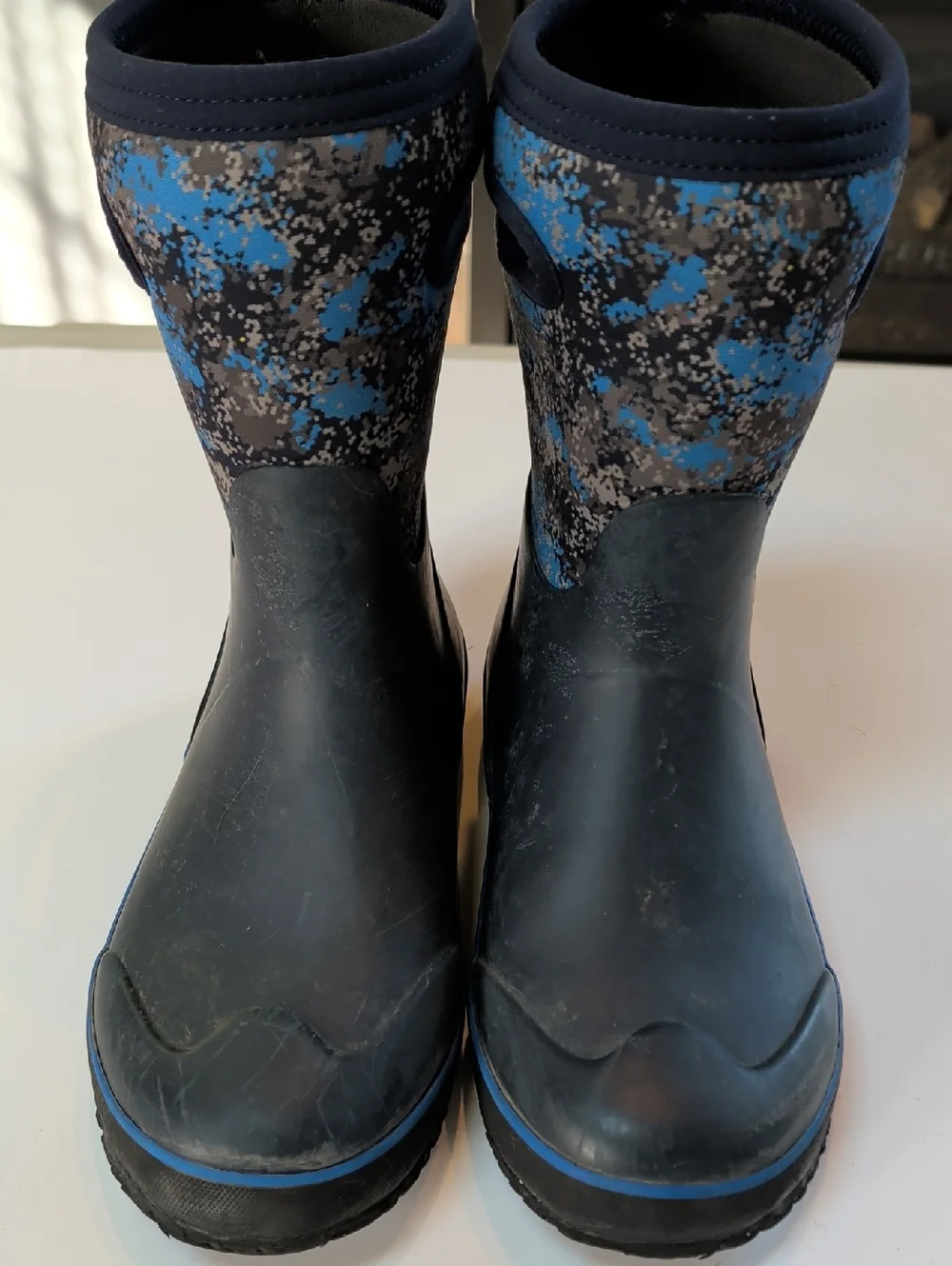 Bogs Grasp Camo Blue And Gray Waterproof Snow And Rain Boots. Sz 5